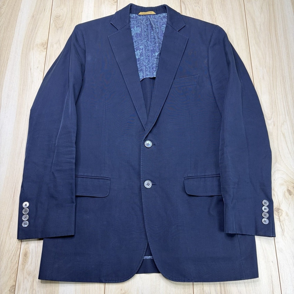 Brooks Brothers Fitzgerald Half-Lined Blazer Men 38R Navy Blue Cotton MOP Button